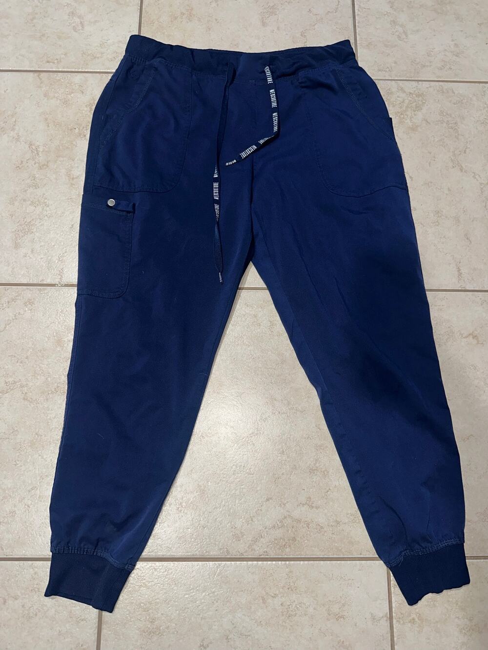 Med Couture Touch Navy Jogger Scrub Pants Women’s Large